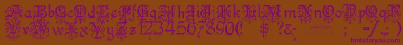Kellyanngothic Font – Purple Fonts on Brown Background