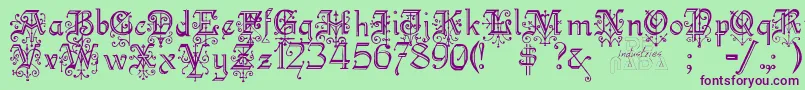 Kellyanngothic Font – Purple Fonts on Green Background