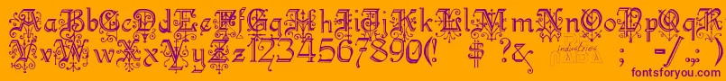 Kellyanngothic Font – Purple Fonts on Orange Background