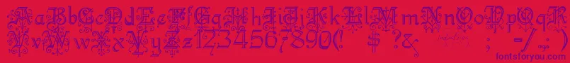 Kellyanngothic Font – Purple Fonts on Red Background