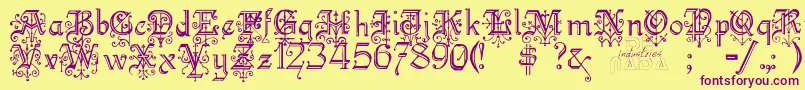 Kellyanngothic Font – Purple Fonts on Yellow Background