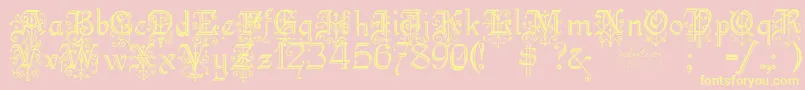 Kellyanngothic Font – Yellow Fonts on Pink Background