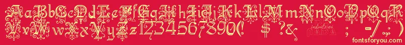 Kellyanngothic Font – Yellow Fonts on Red Background