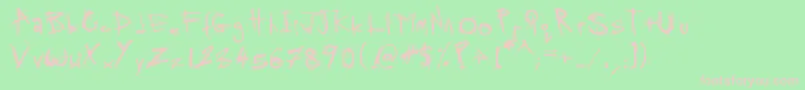 SkratchyV1 Font – Pink Fonts on Green Background