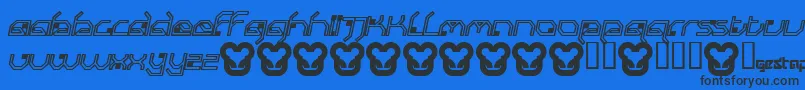 Шрифт SubmitThinitalic – чёрные шрифты на синем фоне