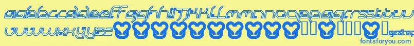 SubmitThinitalic Font – Blue Fonts on Yellow Background