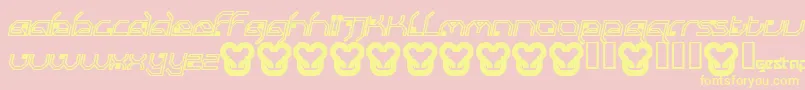 SubmitThinitalic Font – Yellow Fonts on Pink Background