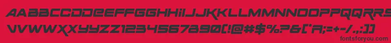 Spacerangersemital Font – Black Fonts on Red Background