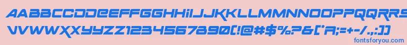 Spacerangersemital Font – Blue Fonts on Pink Background