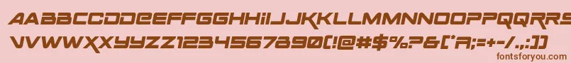 Spacerangersemital Font – Brown Fonts on Pink Background