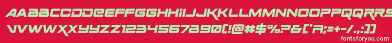 Spacerangersemital Font – Green Fonts on Red Background