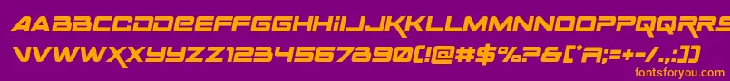 Spacerangersemital Font – Orange Fonts on Purple Background