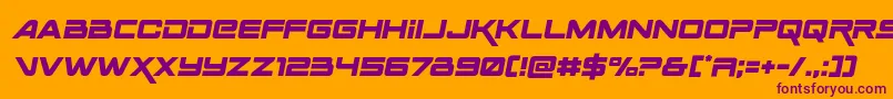 Spacerangersemital Font – Purple Fonts on Orange Background