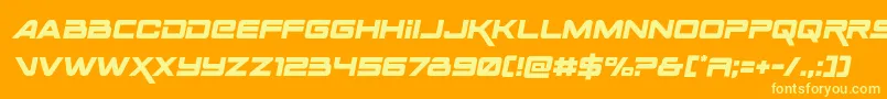 Spacerangersemital Font – Yellow Fonts on Orange Background