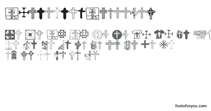 Czcionka ChristianCrossesV – alfabet, cyfry, specjalne znaki