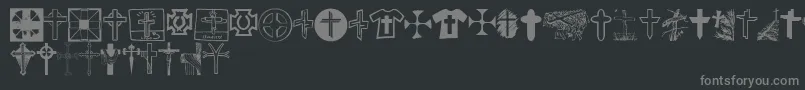 Czcionka ChristianCrossesV – szare czcionki na czarnym tle