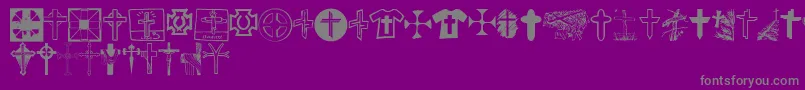 ChristianCrossesV Font – Gray Fonts on Purple Background