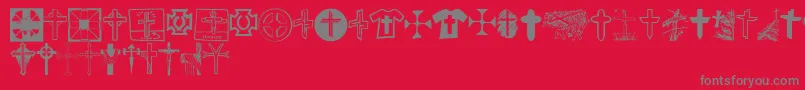 フォントChristianCrossesV – 赤い背景に灰色の文字
