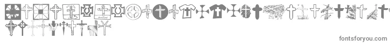 ChristianCrossesV-fontti – harmaat kirjasimet valkoisella taustalla