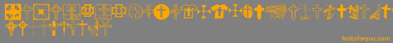 ChristianCrossesV Font – Orange Fonts on Gray Background