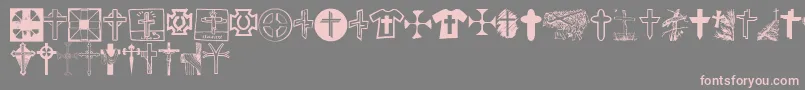 Czcionka ChristianCrossesV – różowe czcionki na szarym tle