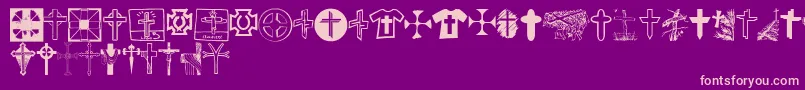 ChristianCrossesV Font – Pink Fonts on Purple Background
