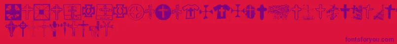 ChristianCrossesV Font – Purple Fonts on Red Background