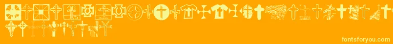 fuente ChristianCrossesV – Fuentes Amarillas Sobre Fondo Naranja