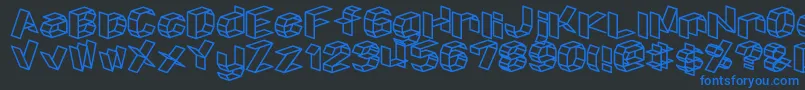 D3 Font – Blue Fonts on Black Background