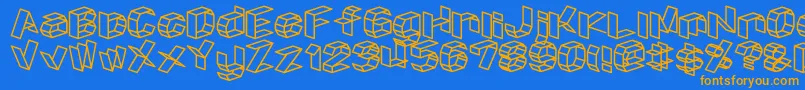 D3 Font – Orange Fonts on Blue Background
