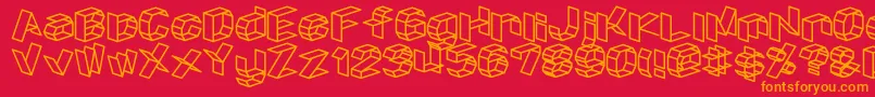 D3 Font – Orange Fonts on Red Background