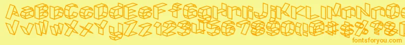 D3 Font – Orange Fonts on Yellow Background
