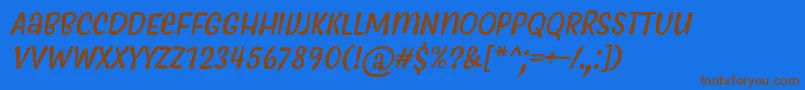 Шрифт MyfrideRegularItalic – коричневые шрифты на синем фоне