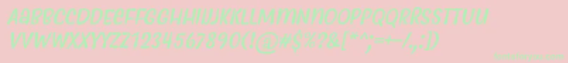 Czcionka MyfrideRegularItalic – zielone czcionki na różowym tle