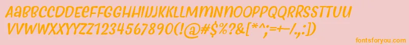 MyfrideRegularItalic Font – Orange Fonts on Pink Background