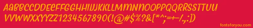 MyfrideRegularItalic Font – Orange Fonts on Red Background