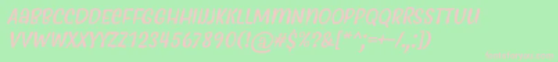 MyfrideRegularItalic Font – Pink Fonts on Green Background