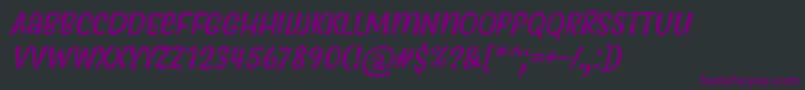 Шрифт MyfrideRegularItalic – фиолетовые шрифты на чёрном фоне