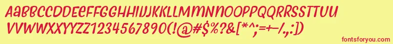 fuente MyfrideRegularItalic – Fuentes Rojas Sobre Fondo Amarillo