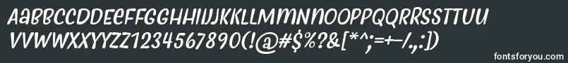 フォントMyfrideRegularItalic – 白い文字