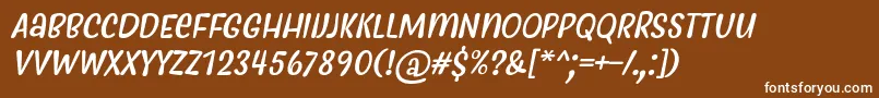 フォントMyfrideRegularItalic – 茶色の背景に白い文字