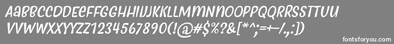 フォントMyfrideRegularItalic – 灰色の背景に白い文字