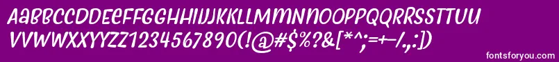 MyfrideRegularItalic Font – White Fonts on Purple Background