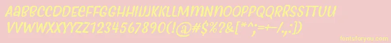 MyfrideRegularItalic Font – Yellow Fonts on Pink Background