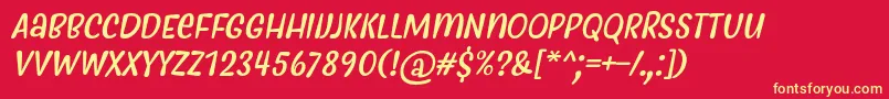 MyfrideRegularItalic Font – Yellow Fonts on Red Background