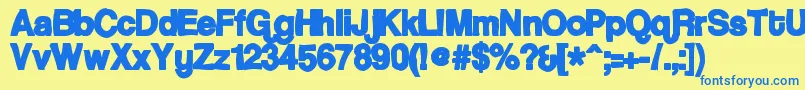 Coolveticaink Font – Blue Fonts on Yellow Background