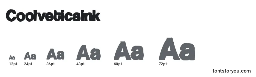 Размеры шрифта Coolveticaink