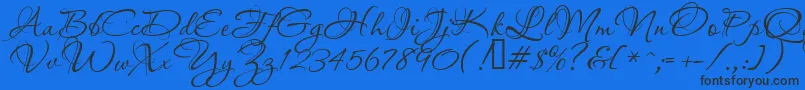 Шрифт Aquarelle – чёрные шрифты на синем фоне