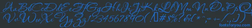 Aquarelle Font – Blue Fonts on Black Background