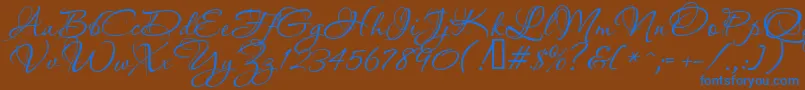 Aquarelle-fontti – siniset fontit ruskealla taustalla